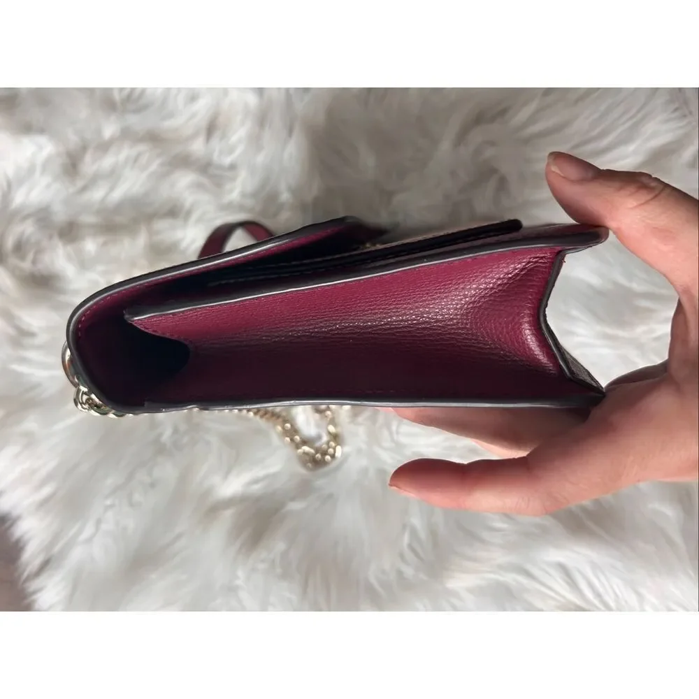 Kate Spade Remi Colorblock Chain Crossbody tri color teal, red, and pink